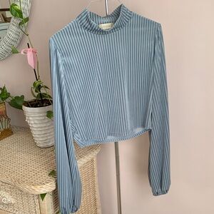 Altar'd State Blue Striped Blouse